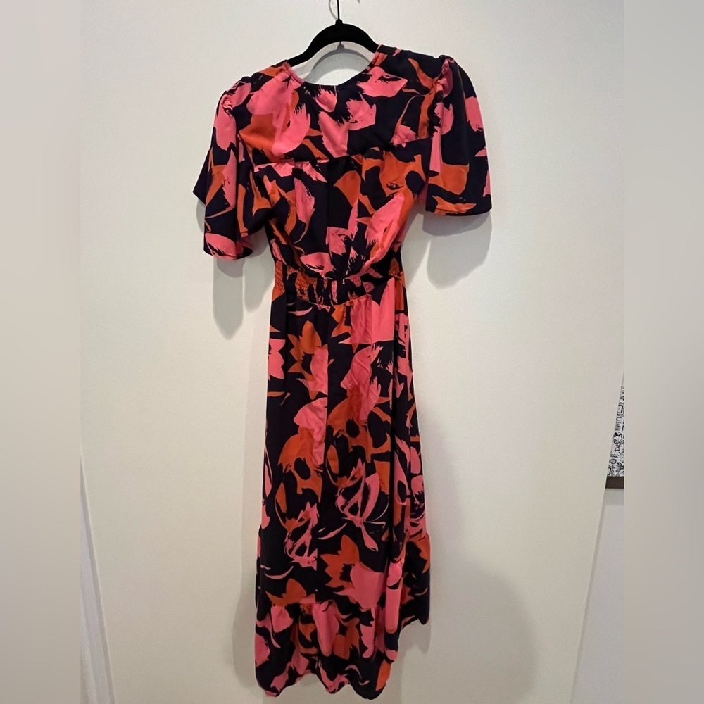 Orange and Pink Ruffled High/Low Dress - Picture 4 of 4